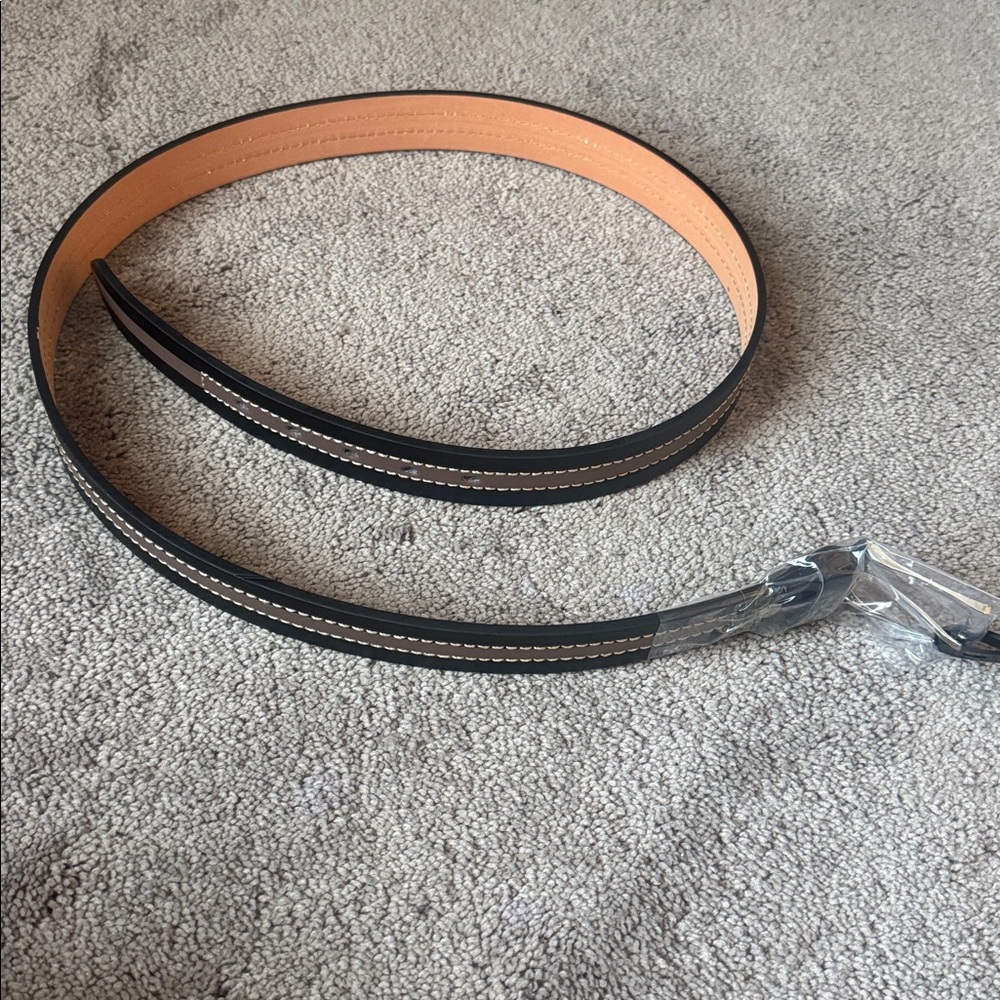 Lebra Black/Beige Leather Belt